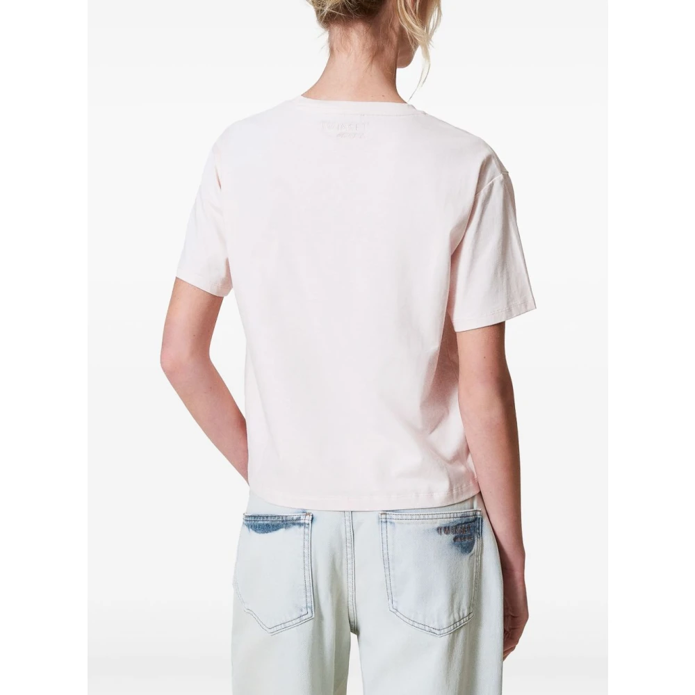 Twinset Roze Crew Neck T-shirts en Polos Pink Dames