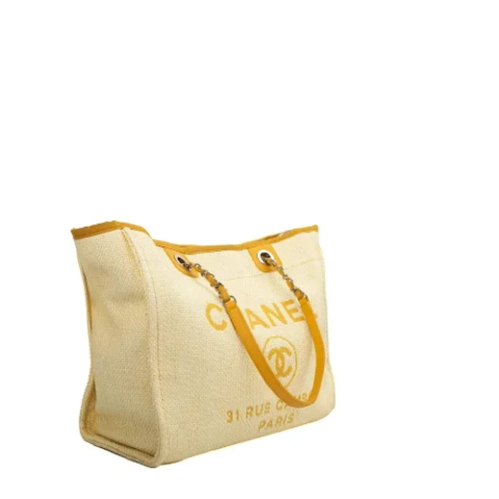 Chanel Vintage Pre-owned Canvas chanel-bags Yellow Dames