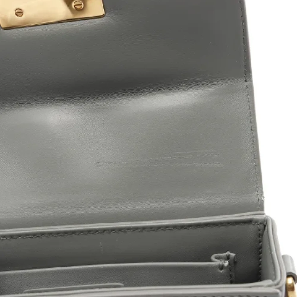 Dior Vintage Pre-owned Leather dior-bags Gray Dames
