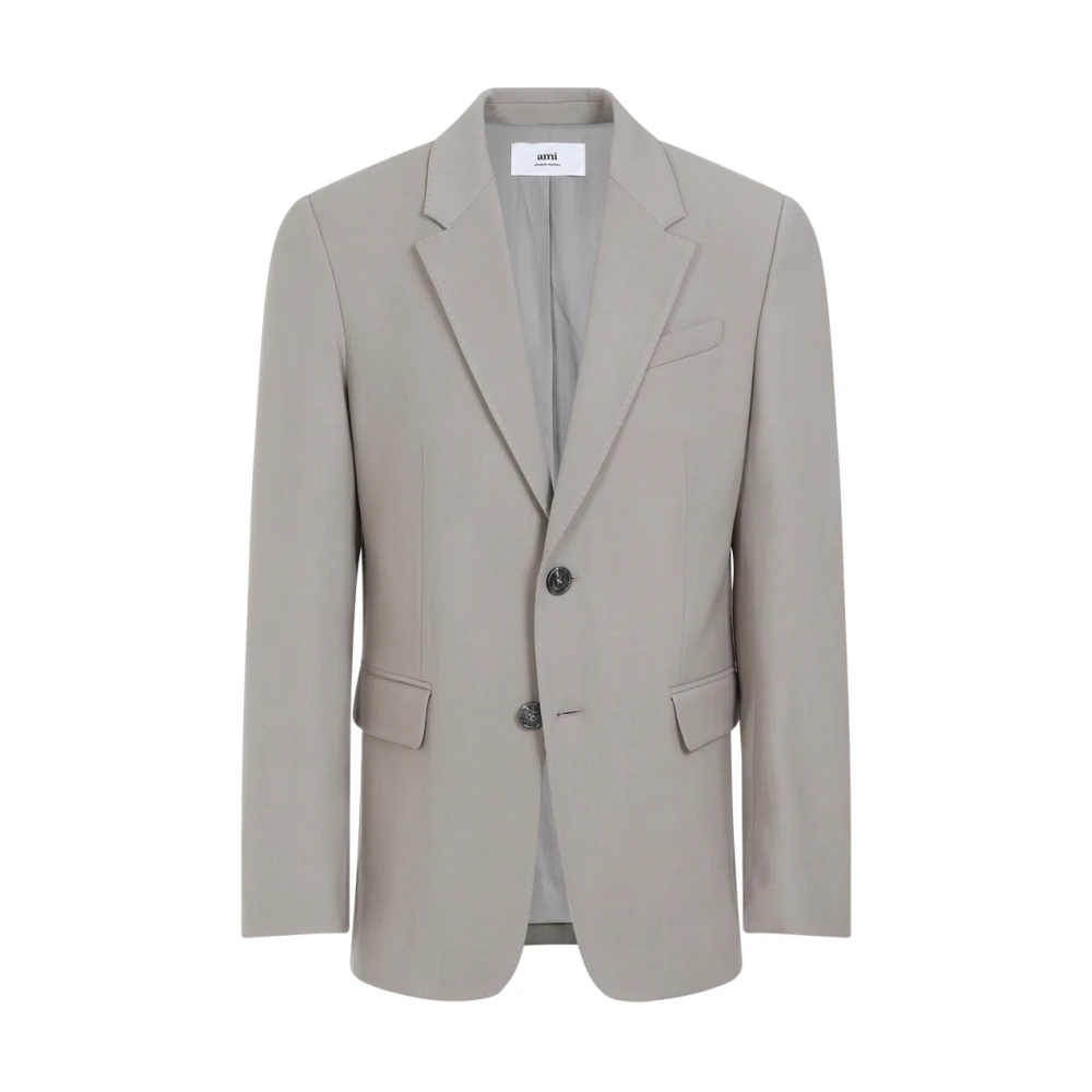 Ami Paris Men's Gray Two Buttons Jacket