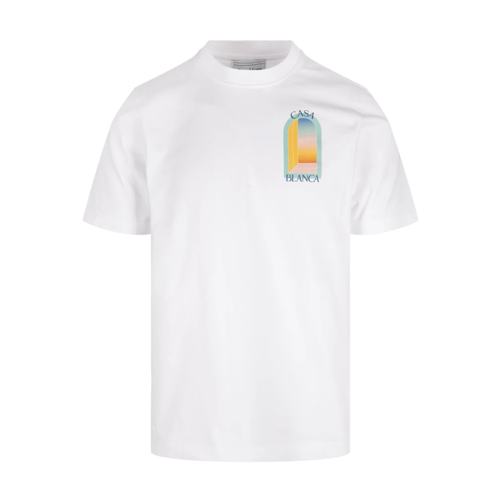 Casablanca Coloré Arch Print T-shirt Wit White Heren