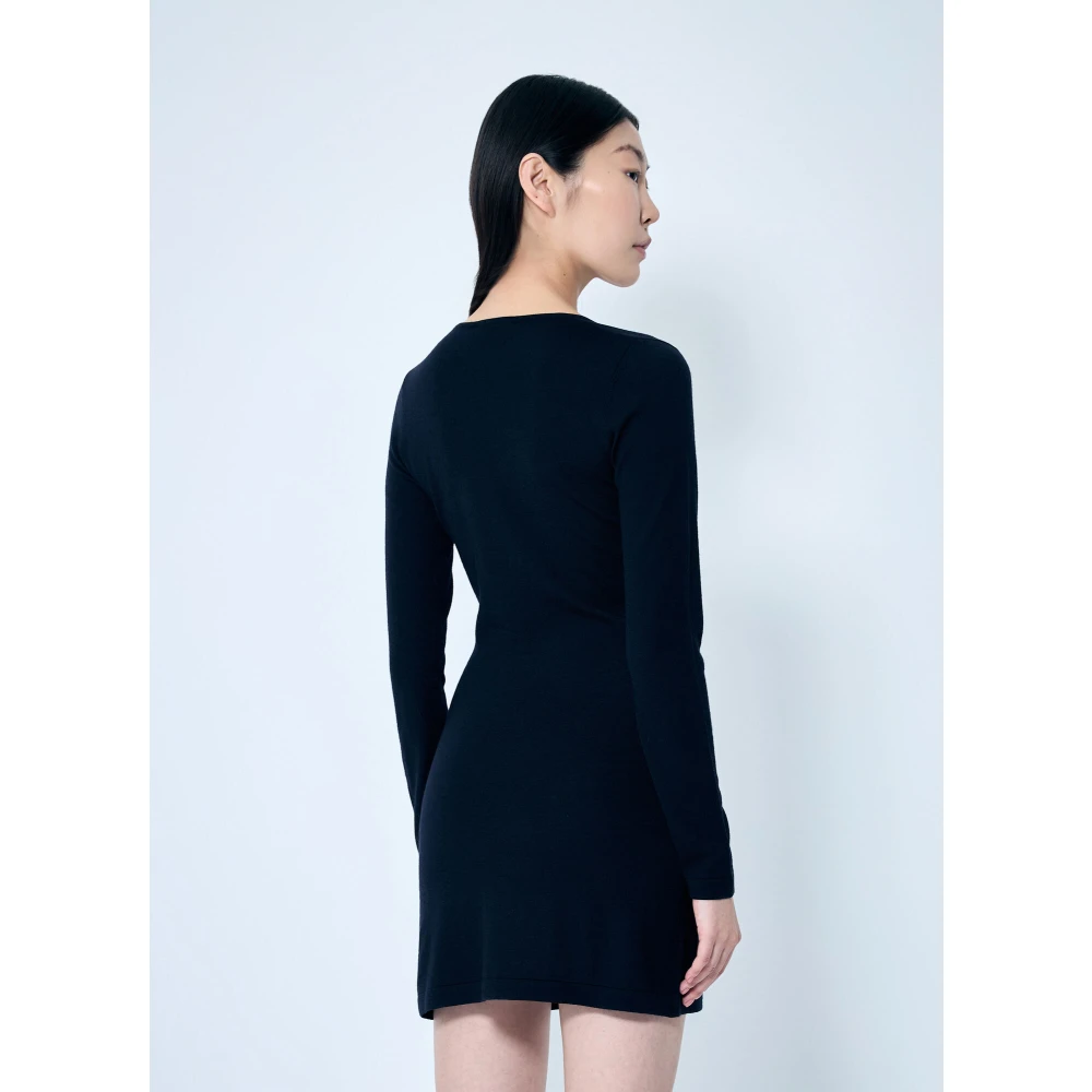Diesel Wollen Gebreide Jurk met Lange Mouwen Black Dames