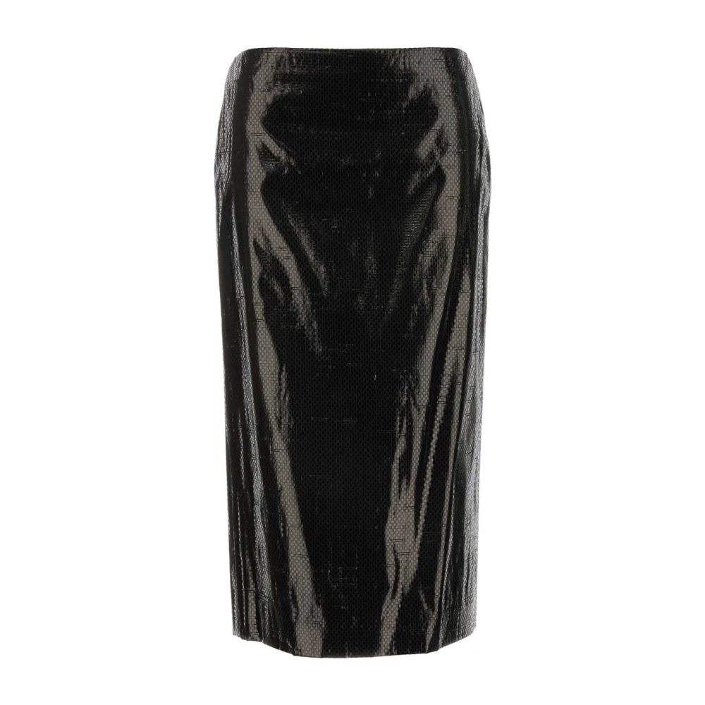 Alexander mcqueen Stijlvolle Zwarte Canvas Rok Black Dames