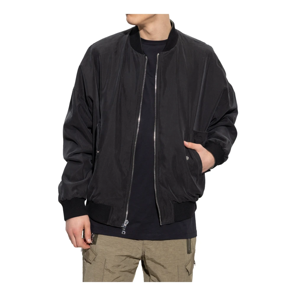 Balmain Men's Black Reversible Bomber Jacket