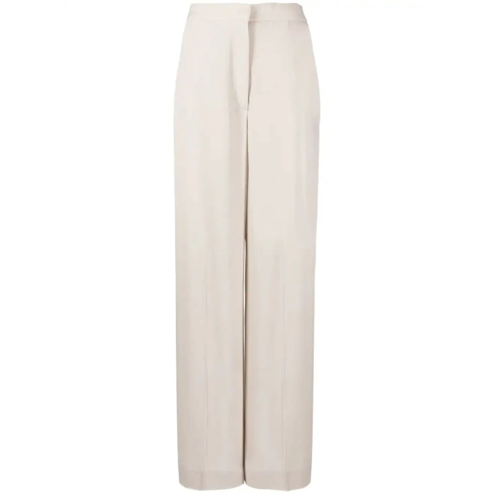 Fabiana Filippi Women's Beige Wide Trousers, 2XS, Wide Trousers