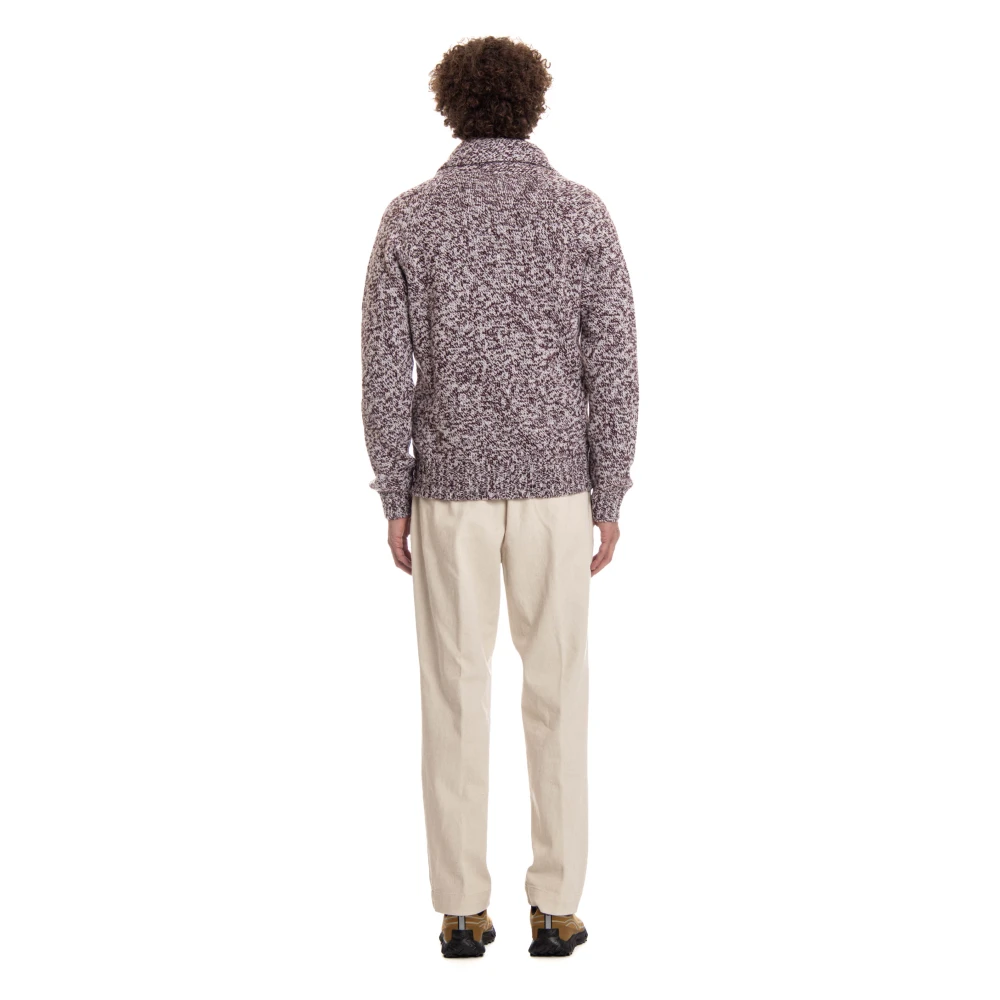 Barba Sjaalkraag Mouliné Stof Jas Multicolor Heren