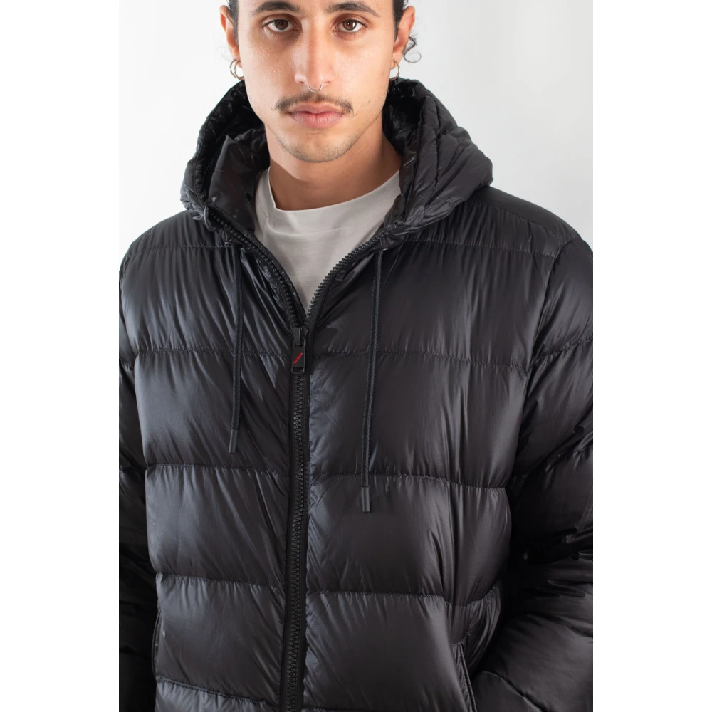 Afterlabel Glanzende Hooded Donsjas Black Heren