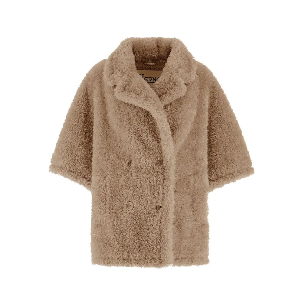 Herno Imitatiebont Dubbel-Borst Jas Chantilly Beige Dames