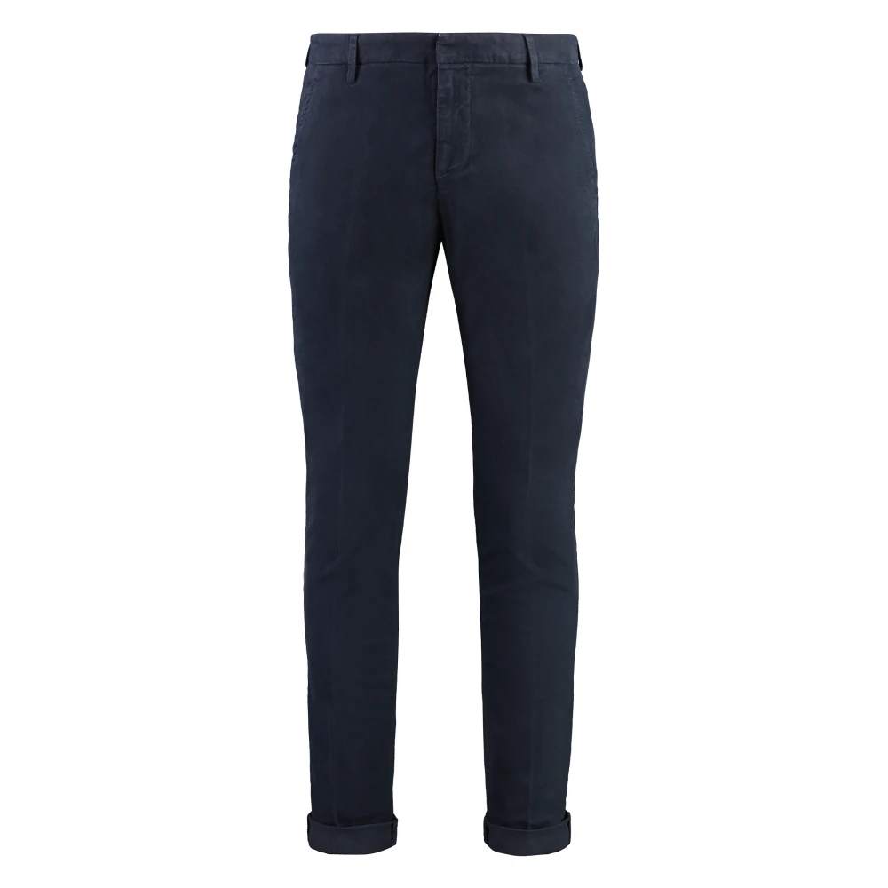 Dondup Katoenen Chino Broek met Oprolbare Manchetten Blue Heren