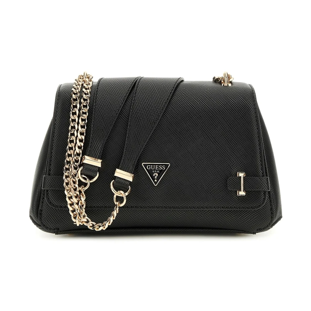 Guess Women's Black Small Satchel Bag With Zipper