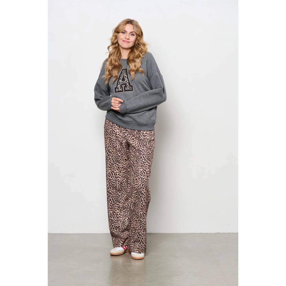 &Co Woman Grijze Sanna Sweater met Artwork Gray Dames