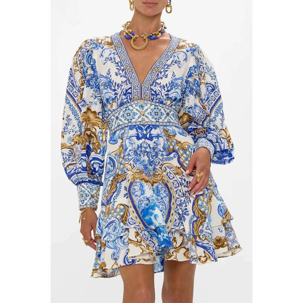 Camilla Ruchesjurk Azul Adventures Blue Dames