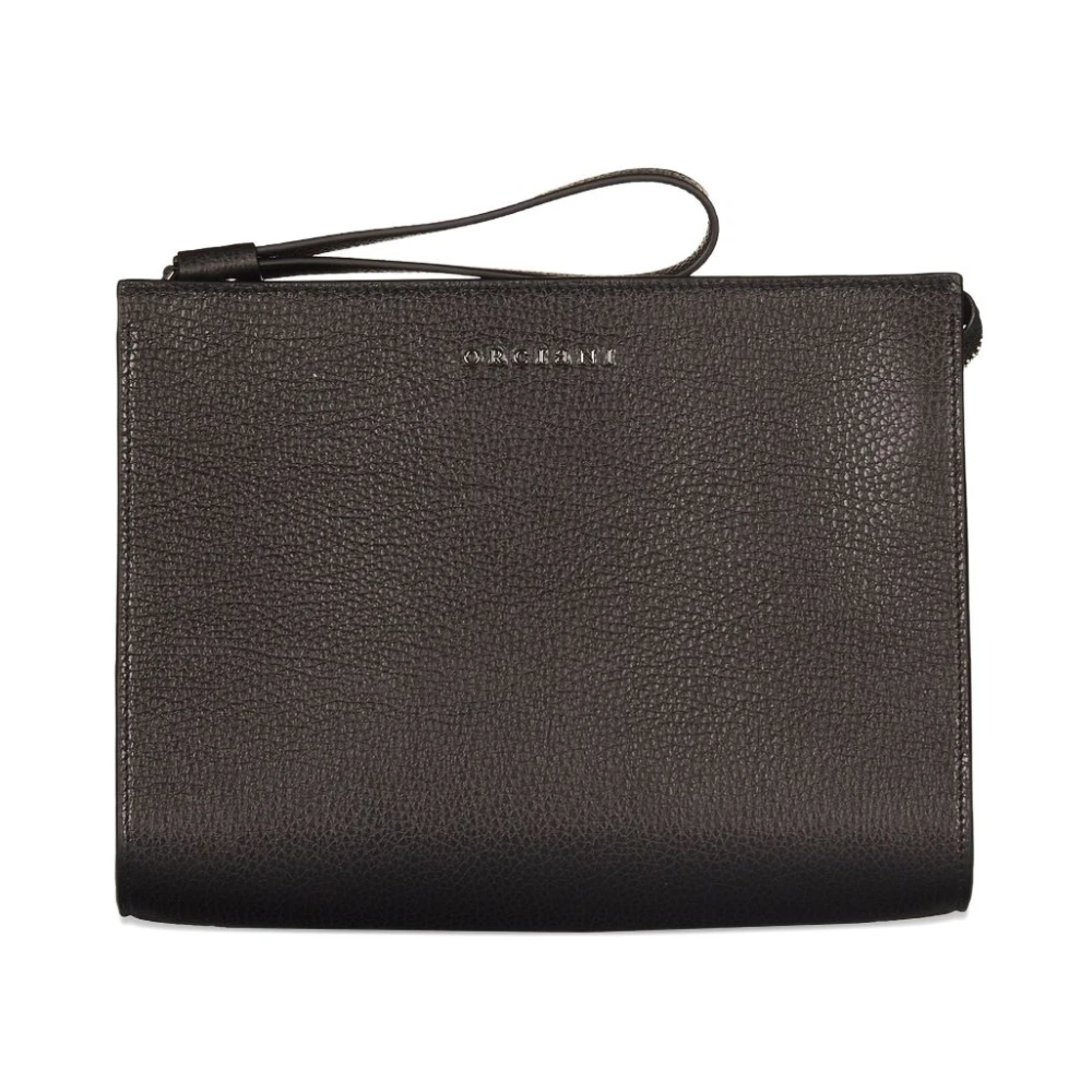 Orciani Mannelijk Zwart Tassen Heren, One Size, Leer, Micron Clutch