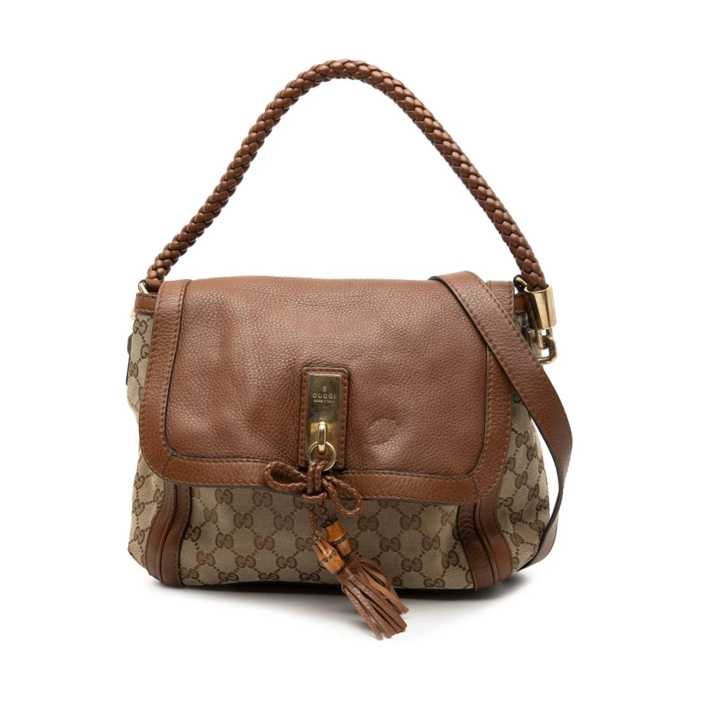 Gucci Vintage Women's Brown Vintage Shoulder Bags, One Size, Pre-Owned Satchel Bag