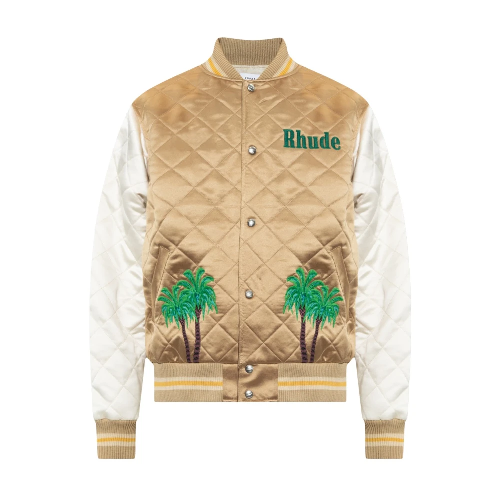 Rhude Men's Yellow Bomber Jackets, M, Quilted Bomber Jacket