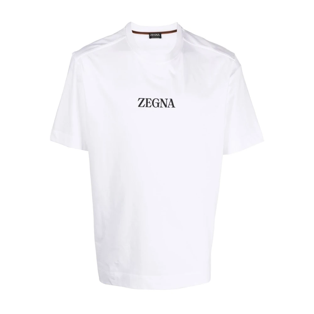 Ermenegildo Zegna Logo-print Crew-neck T-shirt White Heren