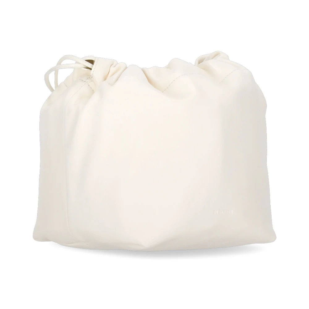 Jil Sander Leren schoudertas voor vrouw White Dames