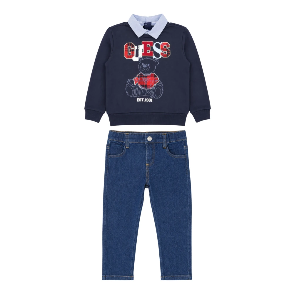 Guess Men's Bleu Active Top Set With Oxford Trousers Baby Boy - Image 2