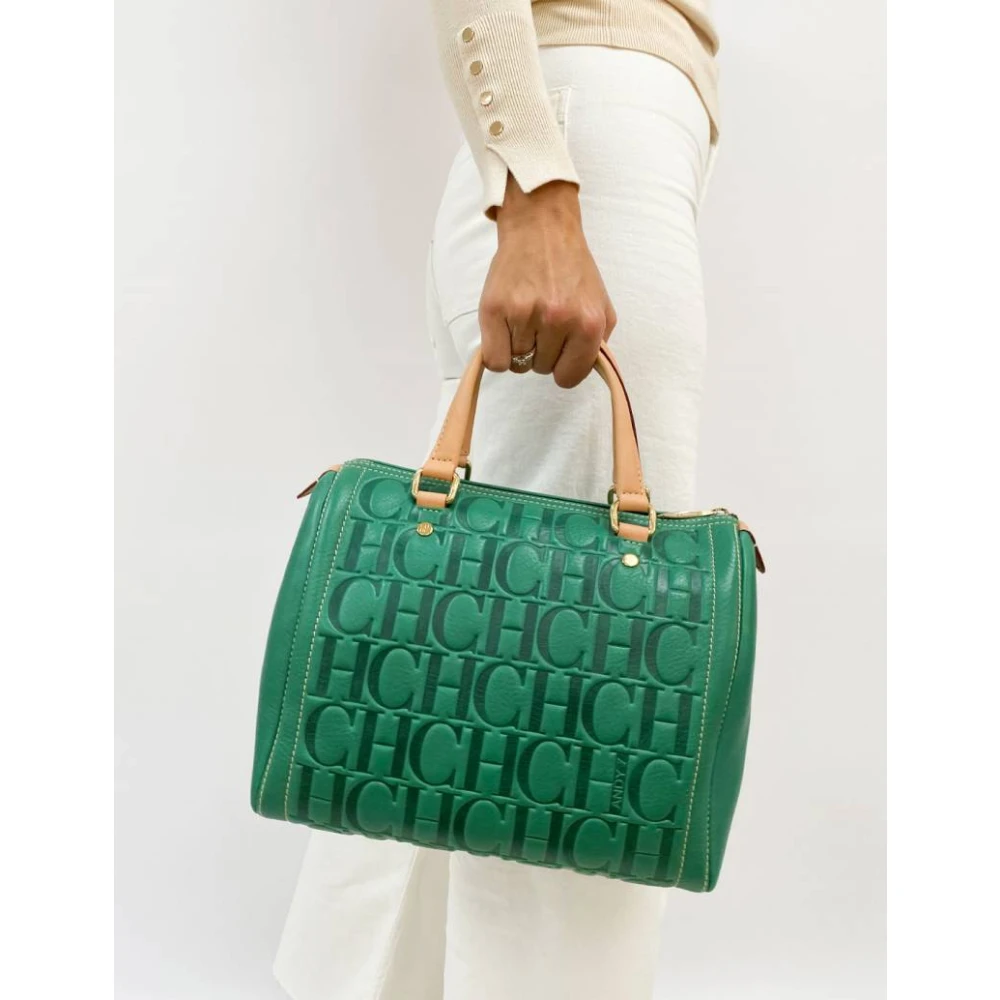 Carolina Herrera Groene Getatoeëerde Andy 7 Bowlingtas Green Dames