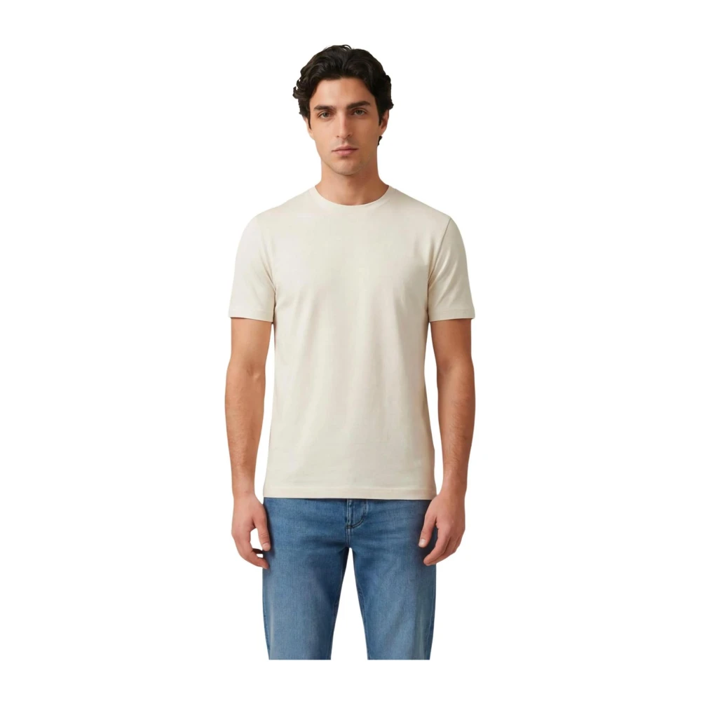Antony Morato Uomo Beige T-Shirt Girocollo A Maniche Corte In Cotone