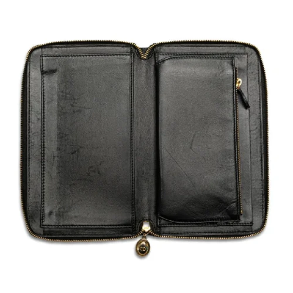 Dior Vintage Pre-owned Leather wallets Black Dames