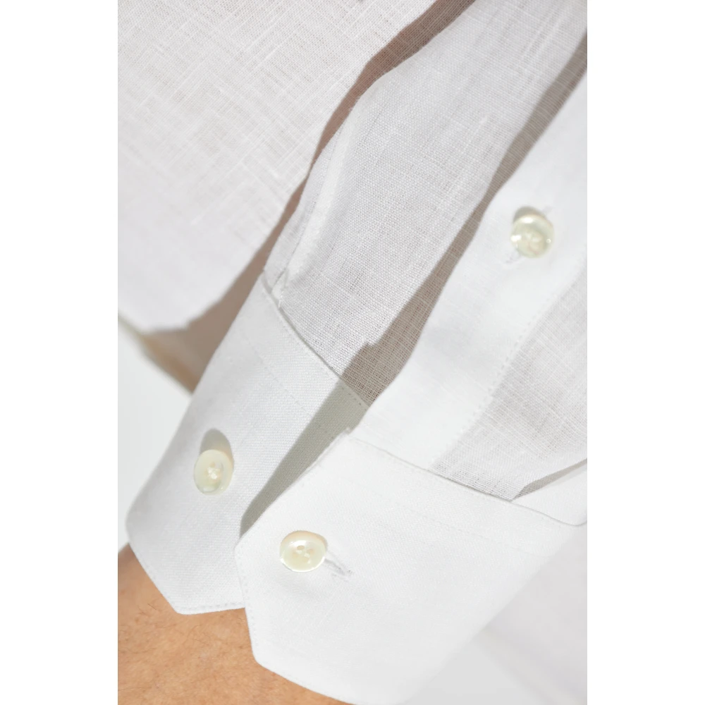Giorgio Armani Linnen overhemd White Heren