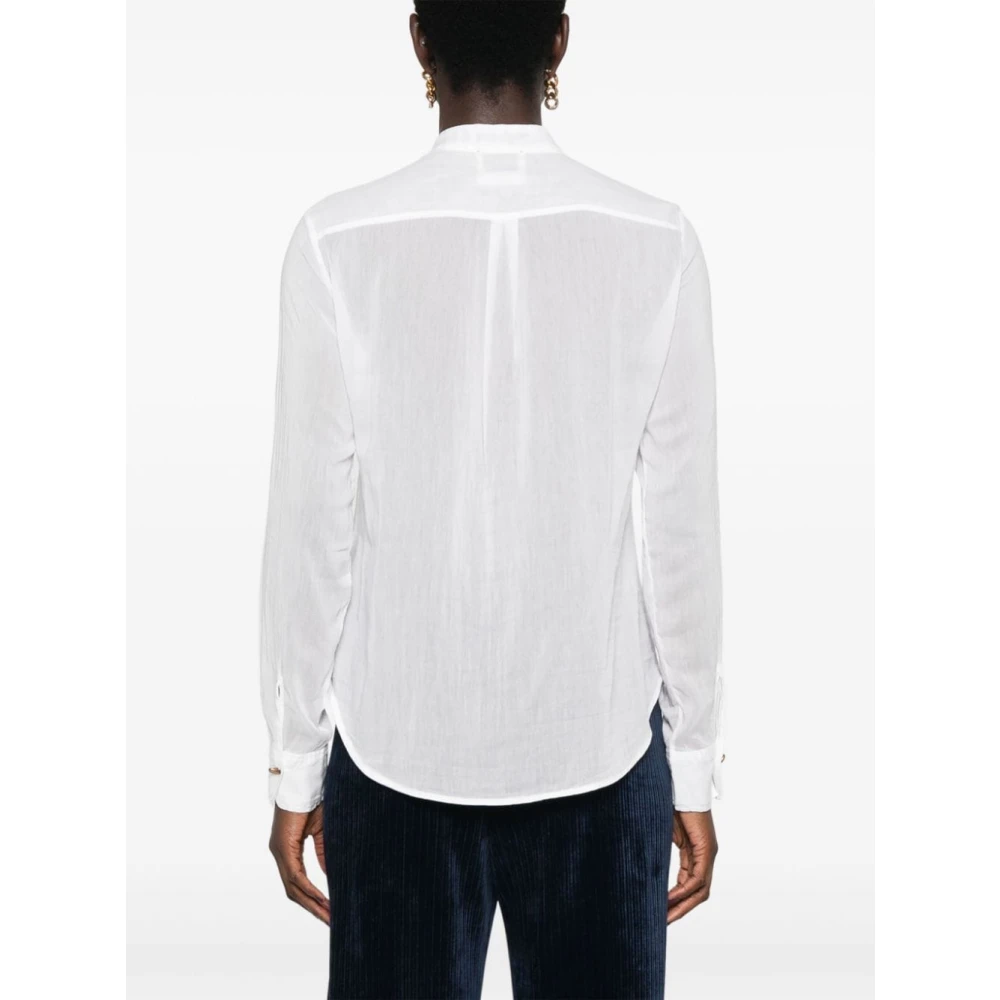 Forte Klassieke overhemd met voile kraag White Dames