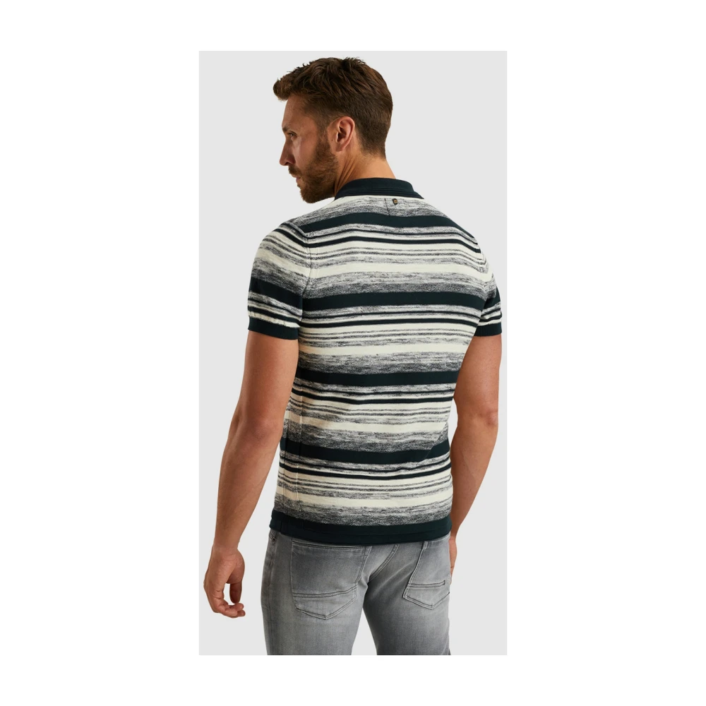 PME Legend Katoen Slub Grad Korte Mouw Polo Blue Heren