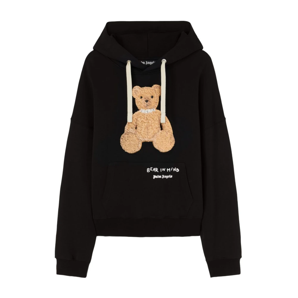 Palm Angels Men's Black Logo Print Hooded Jumper - Hoodies - S - Sweatshirts & Hoodies