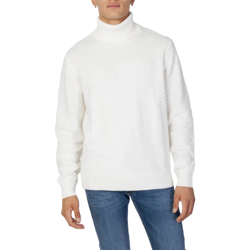 Armani Exchange Men's White Turtlenecks,, Turtleneck Jumper Extra Large