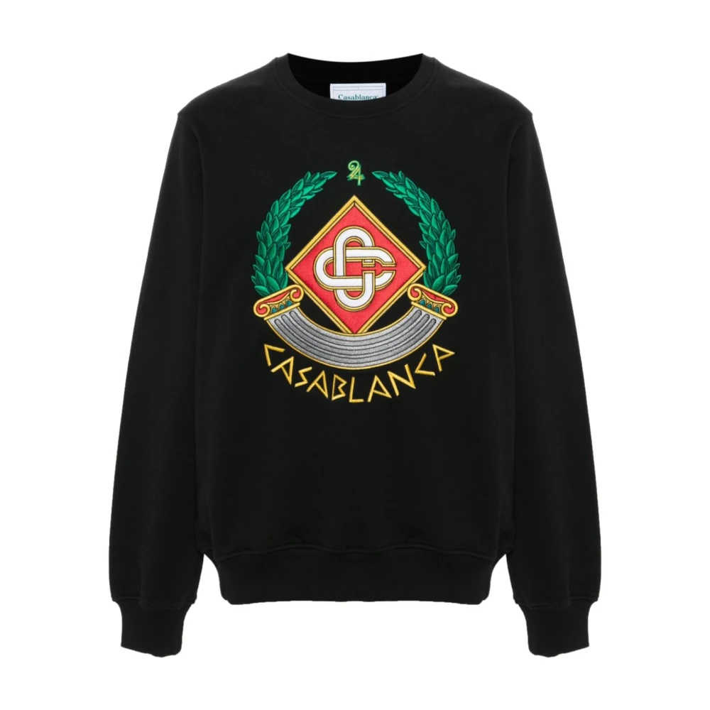 Casablanca Zwarte Katoenen Sweatshirt met Voorborduursel Black Heren