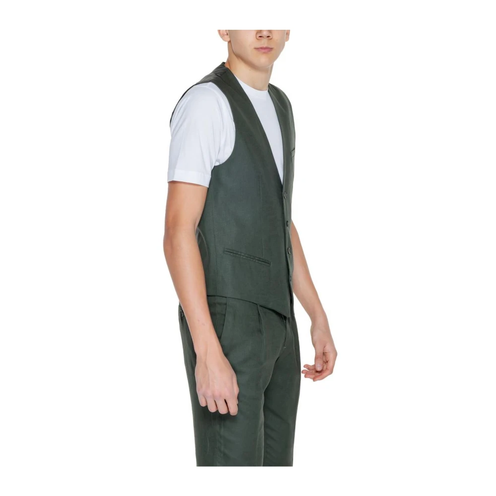 Antony Morato Linnen Blend Vest Collectie Green Heren