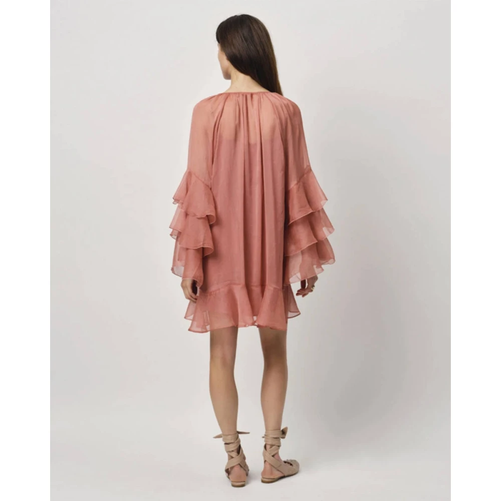 Dante 6 Boho Chiffon Korte Jurk Pink Dames
