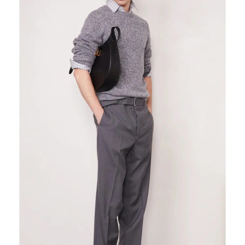 Officine Générale Ronde Hals Jersey Trui Gray Heren