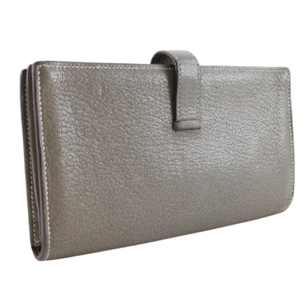 Hermès Vintage Pre-owned Leather wallets Beige Dames