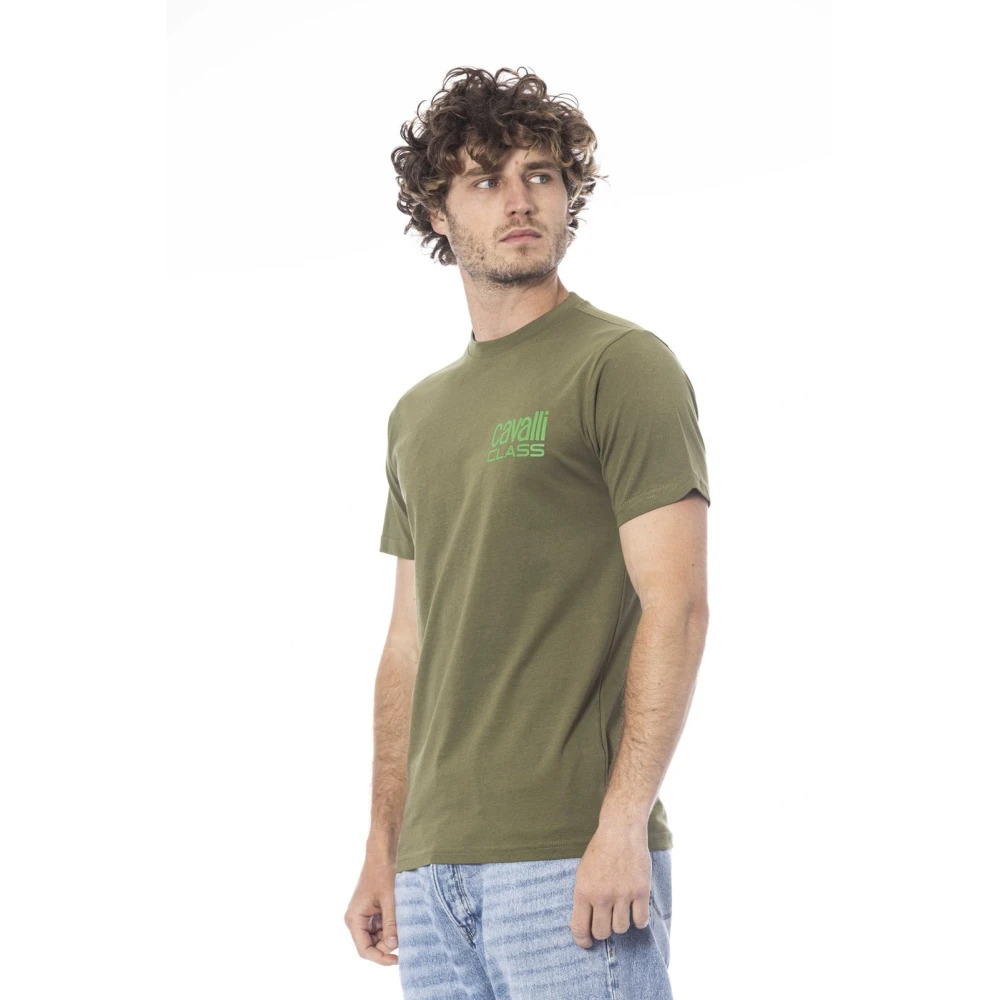 Cavalli Class Logo Print Korte Mouw T-shirt Green Heren