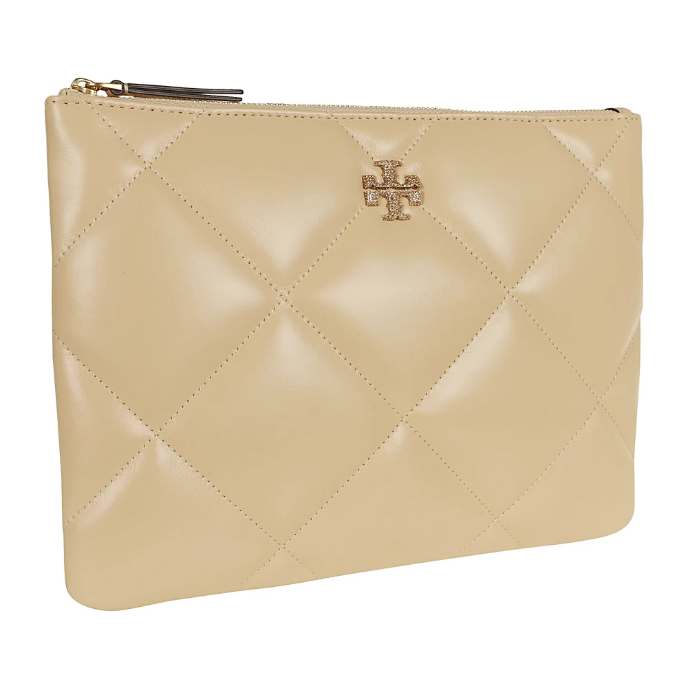 TORY BURCH Diamant Quilt Pouch Vanille Softijs Beige Dames