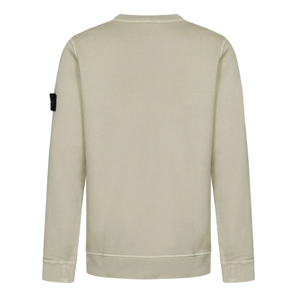 Stone Island Beige Ribgebreide Trui met Badge Beige Heren