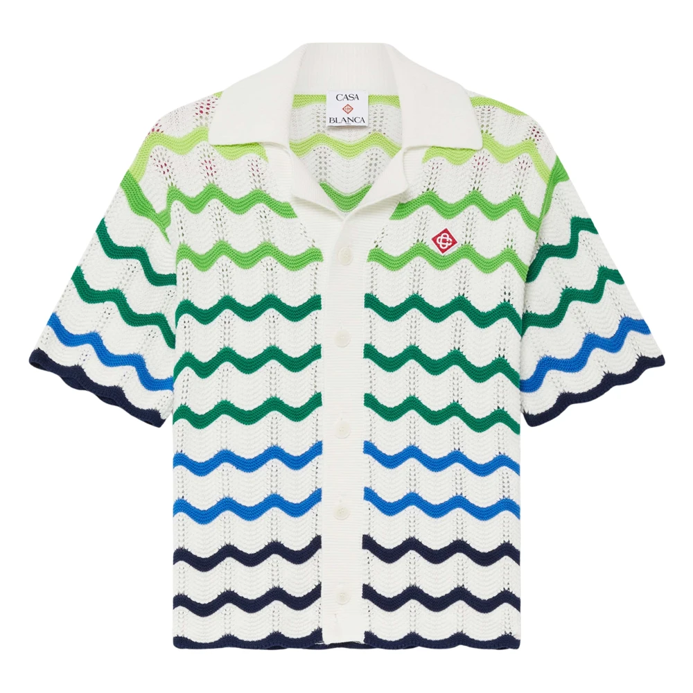 Casablanca Boys Multicolor Kids Cardigans, 11 Y, Gradient Wave Knit Shirt