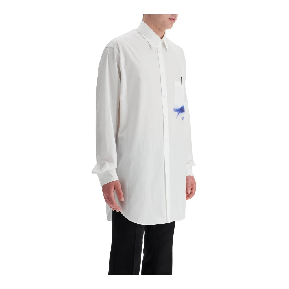Moschino Gedrukt zakoverhemd met knoop White Heren