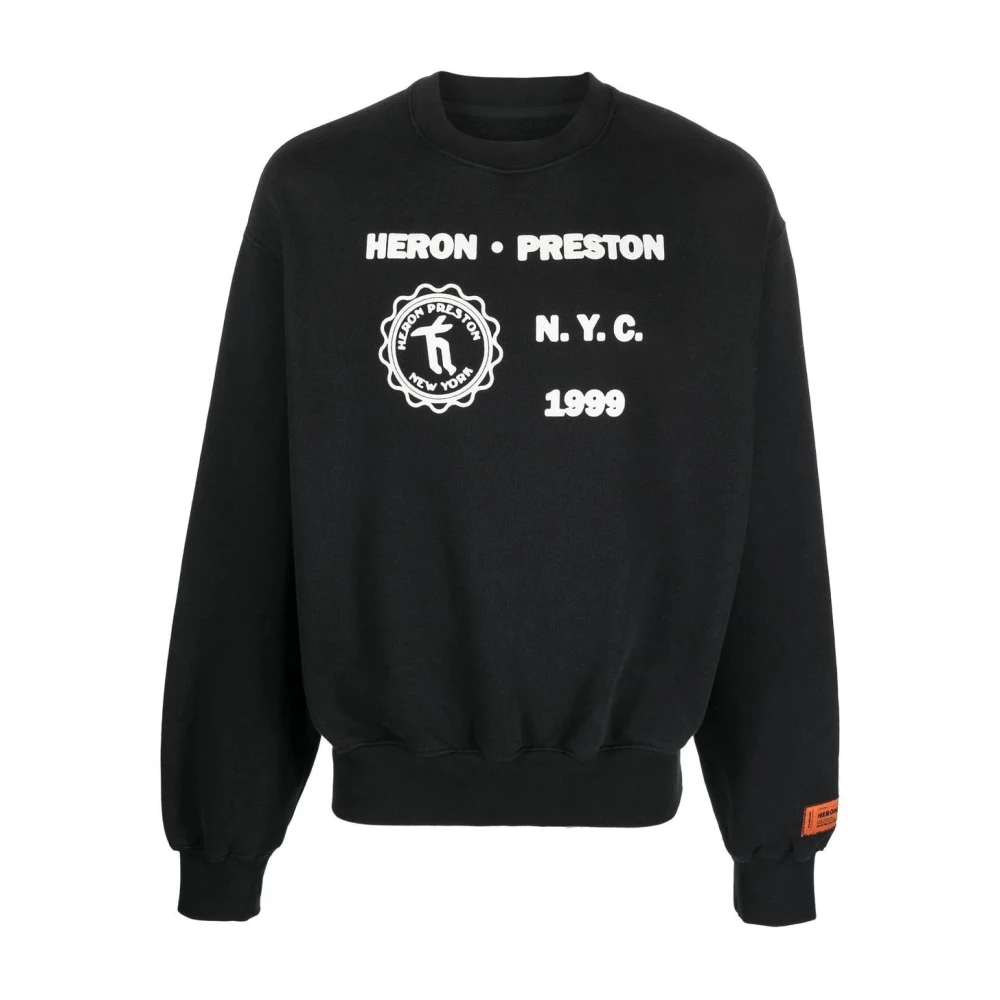 Heron Preston Middeleeuwse Heron Logo Crewneck Sweatshirt Black Heren