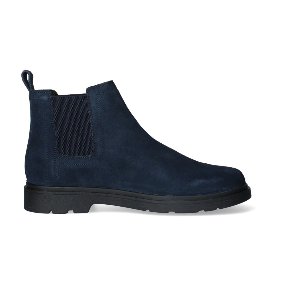 Geox Men's Blue Ankle Boot Suede Rubber Sole - Chelsea Boots - 7 Uk - Shoes