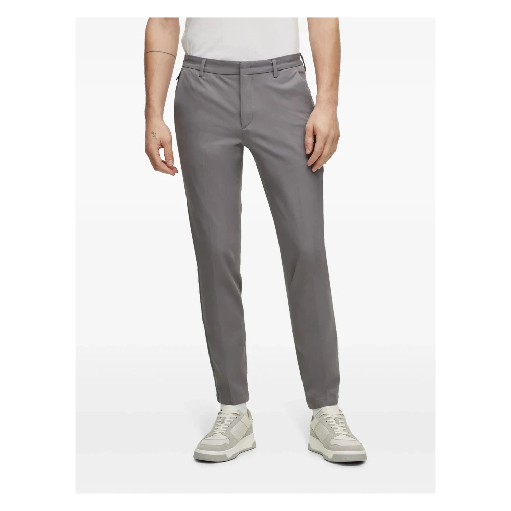 Hugo Boss Slim Fit Katoen Stretch Broek Gray Heren