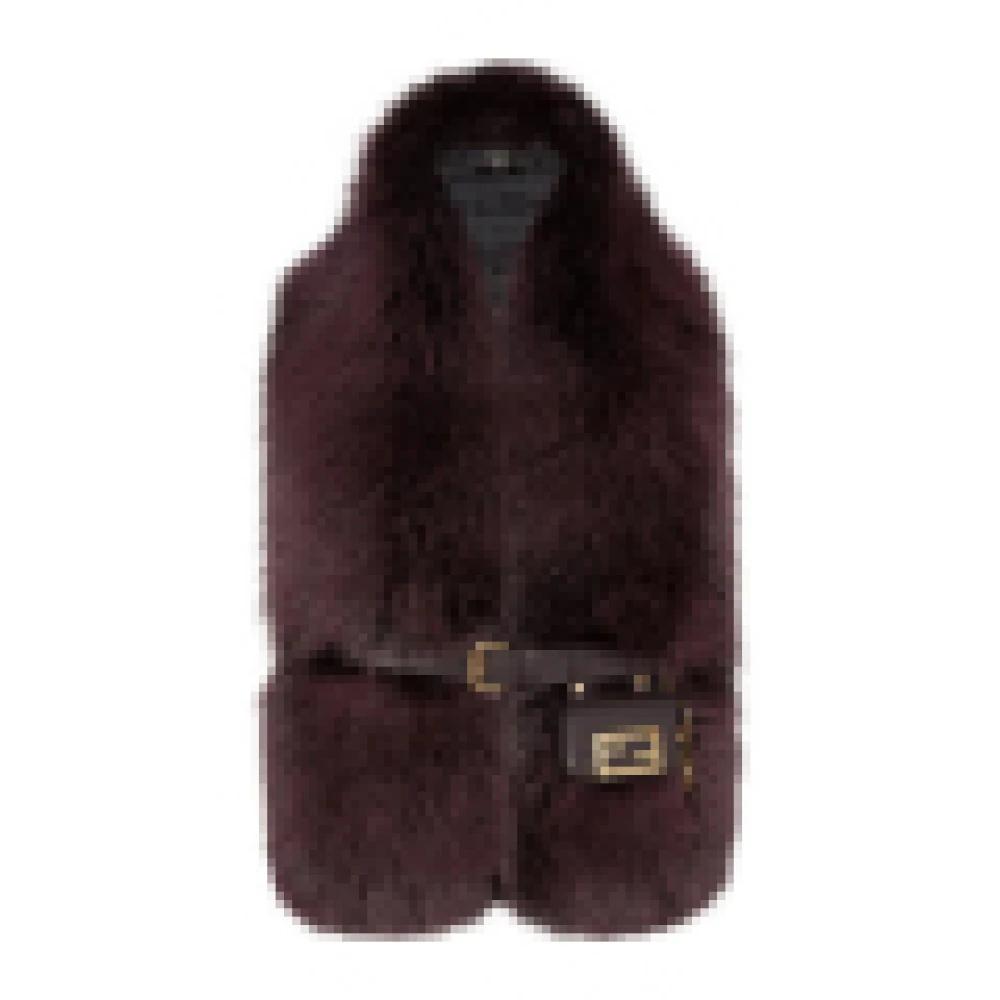 Fendi Aubergine Fox Stola Elegante Mode Accessoire Brown Dames