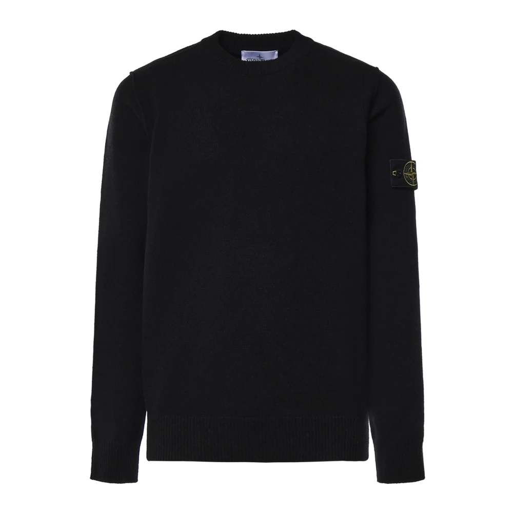Stone Island 5100072 Lambswool Crewneck Jumper - Male - Round-Neck Knitwear - Black - Xl - Knitwear