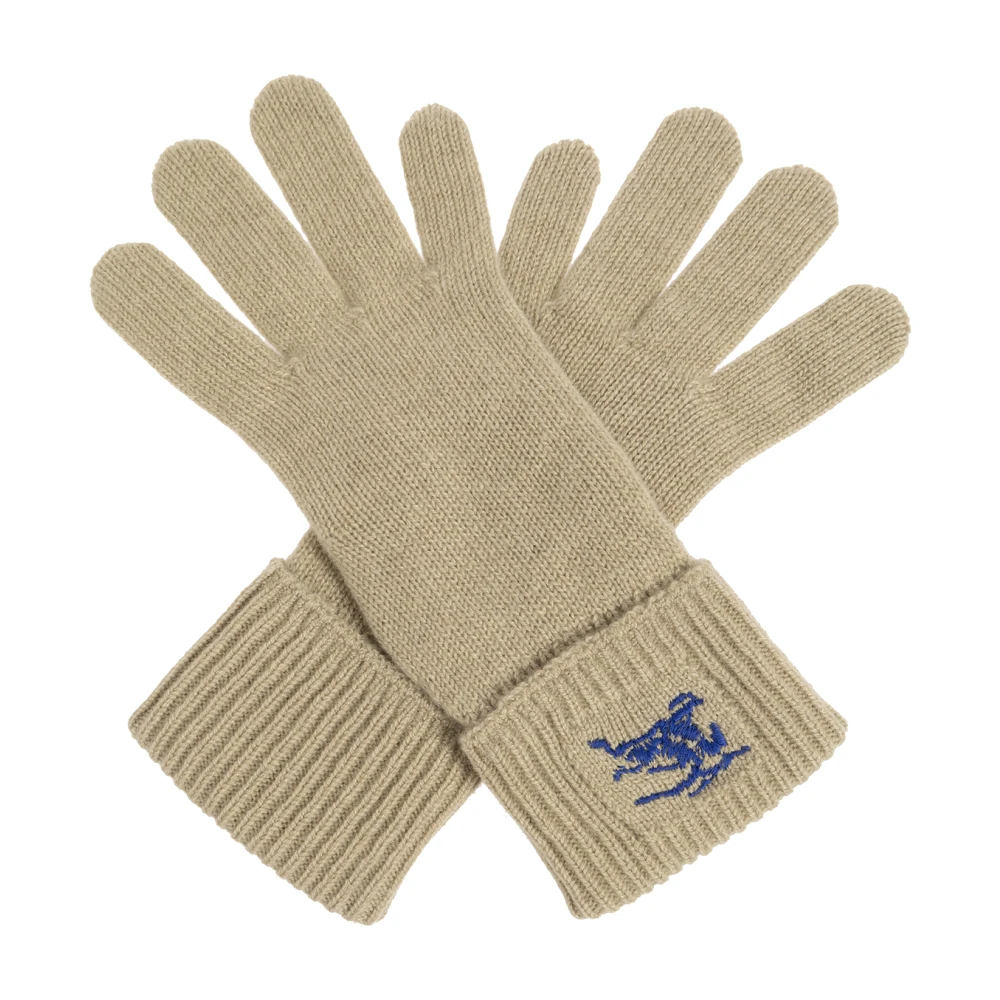 Burberry Men's Green Gloves, M/L, Equestrian Knight Design Gloves