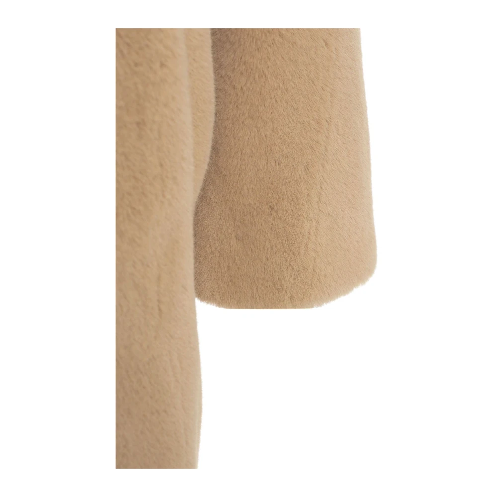 Stand Studio Beige Faux Fur Cocoon Coat Beige Dames