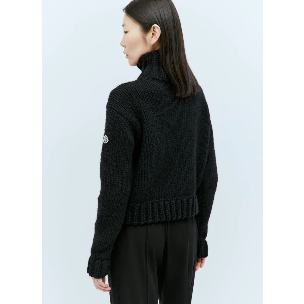 Moncler Wolmix T-Neck Sweater Black Dames