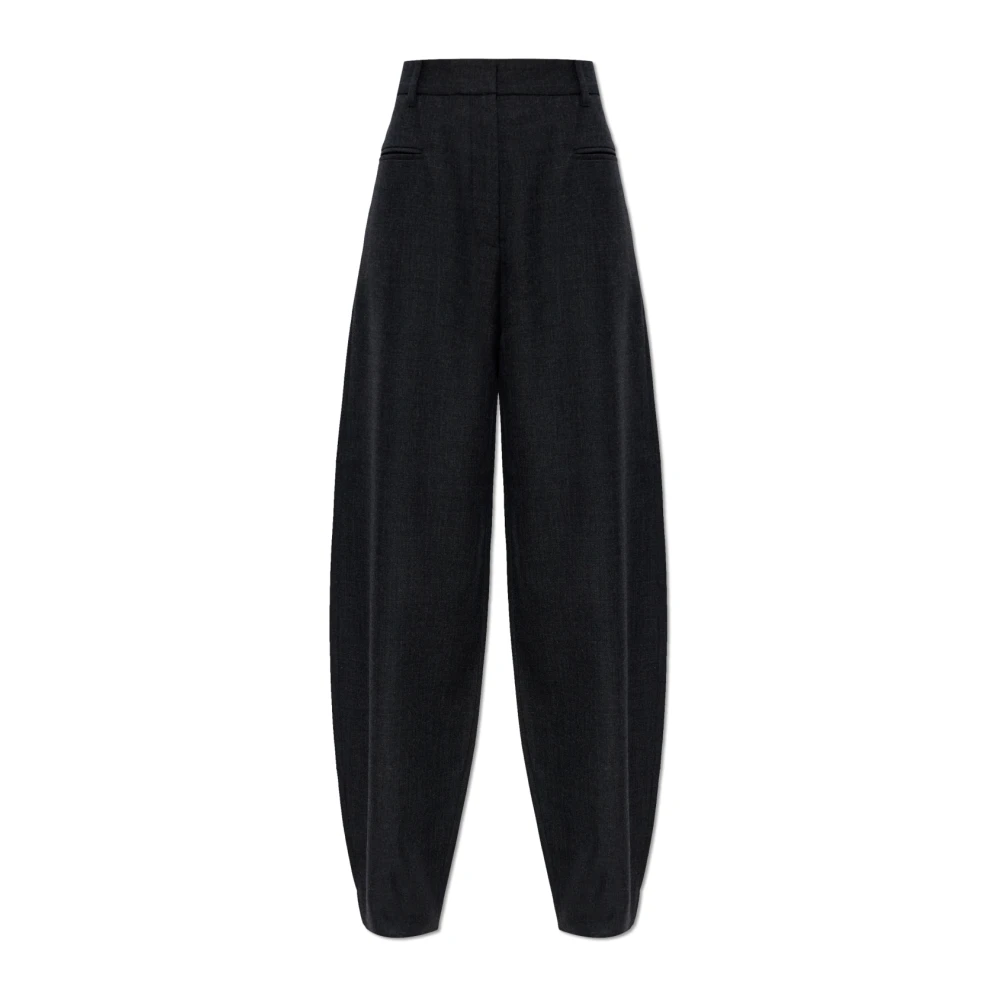 Ganni Donna Nero - Pantaloni A Gamba Larga - Trousers - S