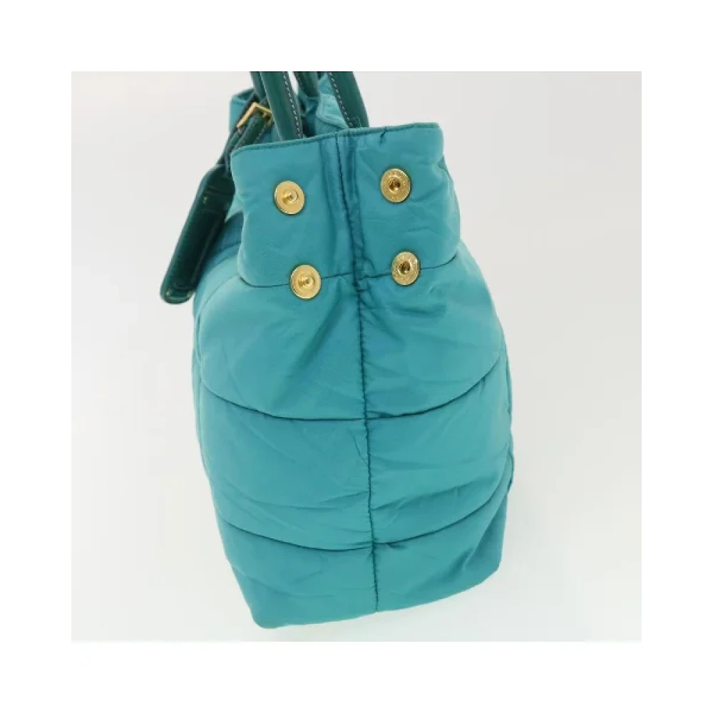 Prada Vintage Pre-owned Nylon handbags Blue Dames